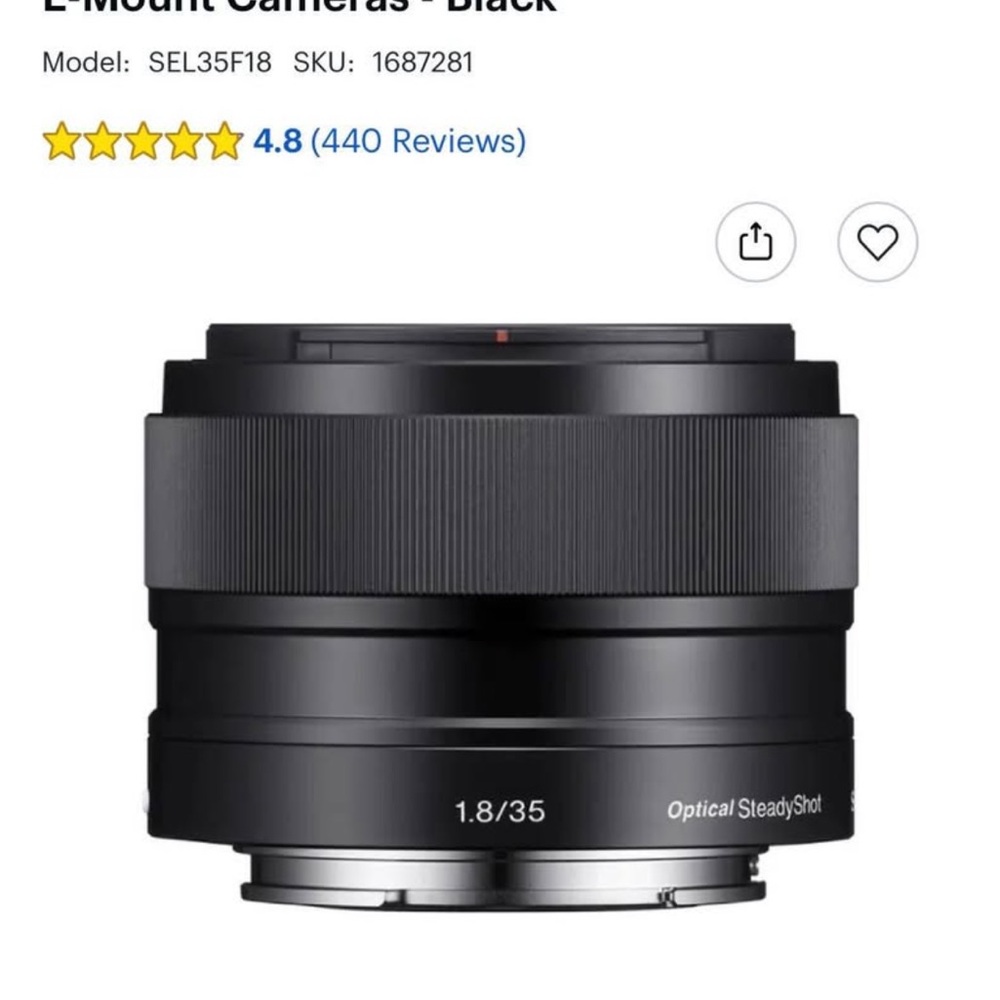 Unused Sony E-Mount 35mm f/1.8 Lens - Black / Not on sale - Picture 3 of 4